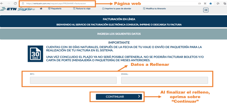 primer paso factura turistar
