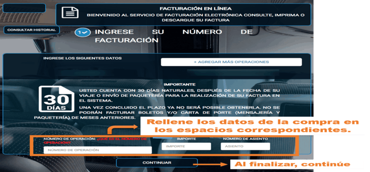 tercer paso factura turistar