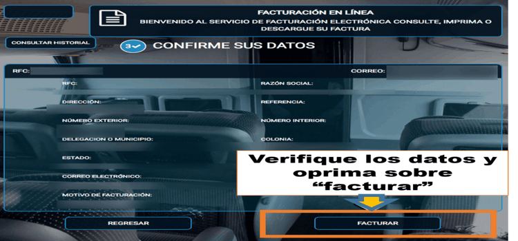 cuarto paso factura turistar