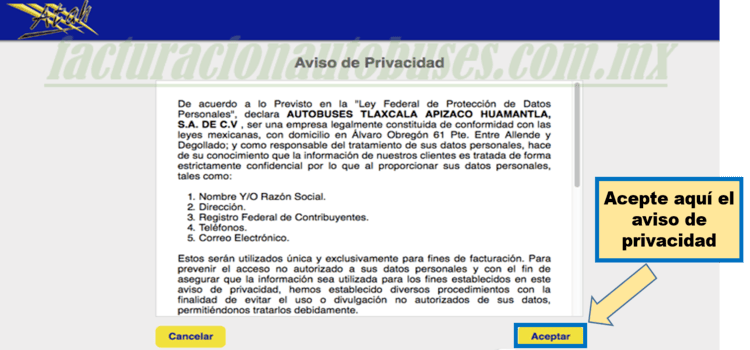 aviso de privacidad facturacion atah