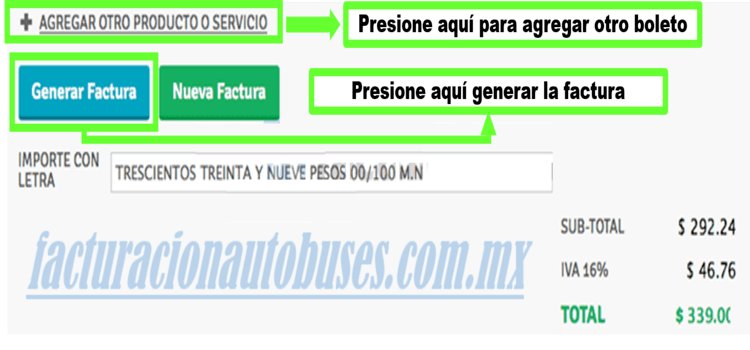 generar factura de autivias