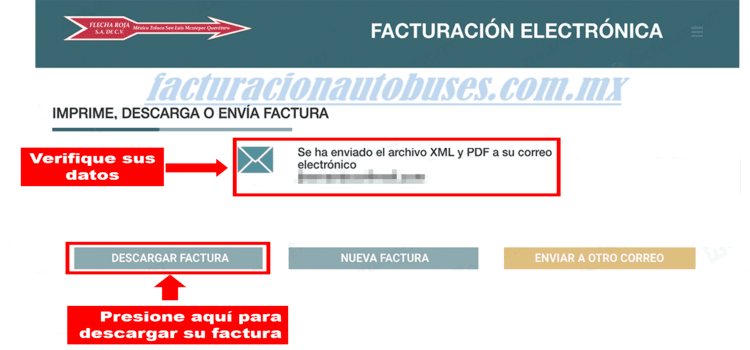 quinto paso para facturar en flecha roja