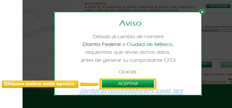 primer aviso para facturar en futura