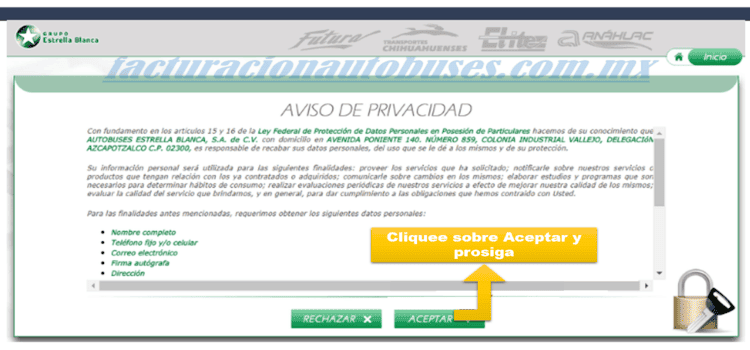 aviso de privacidad facturacion en transportes frontera