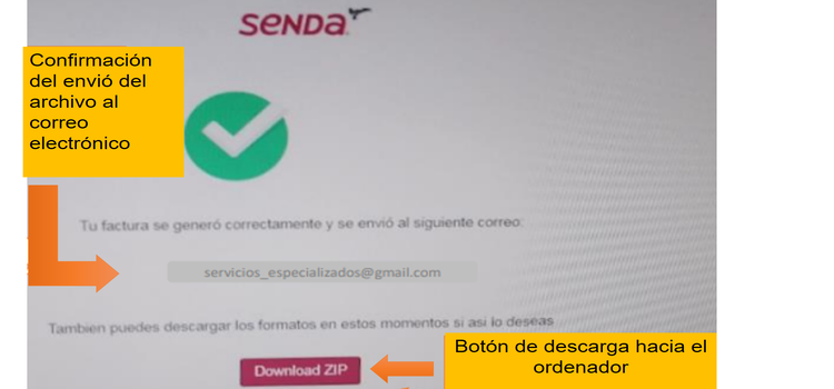 confirmar factura grupo senda